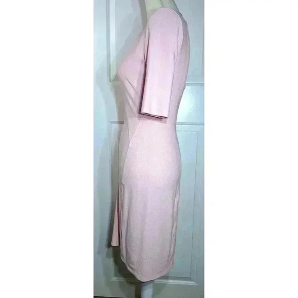 Helmut Lang Pink Bodycon Dress Back Shoulder Cut Outs Stretch Knit Sz Medium - Picture 3 of 9